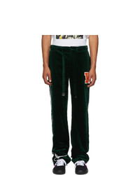 Off-White Green Velvet Pajama Lounge Pants