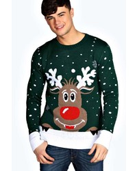 Boohoo Reindeer Christmas Jumper