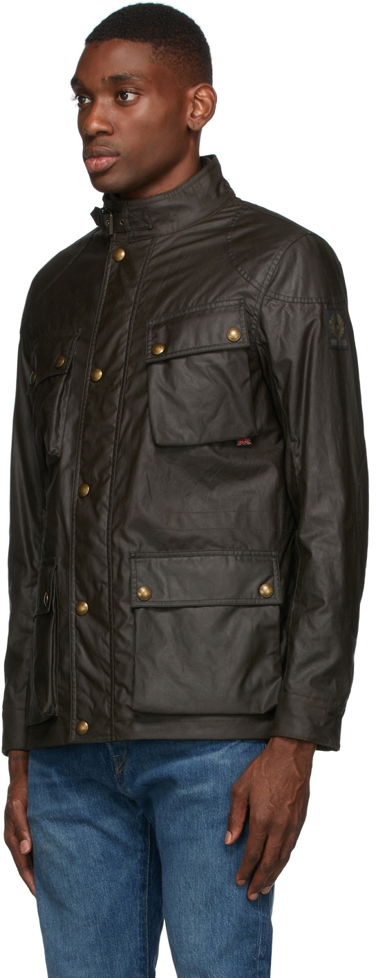 Belstaff Khaki Waxed Fieldmaster Jacket, $595 | SSENSE | Lookastic