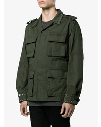 Valentino Rockstud Untitled Army Field Jacket Green