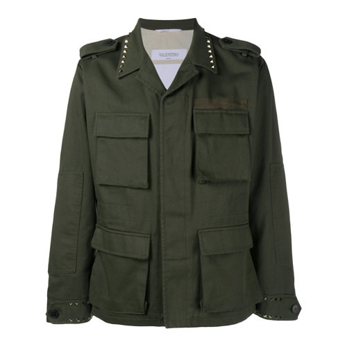 Valentino Rockstud Untitled Army Field Jacket Green, $2,139 | farfetch ...