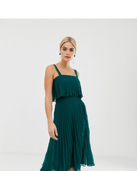 Asos Tall Asos Design Tall Double Layer Pleated Cami Midi Dress