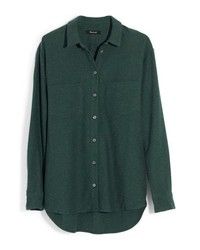 Dark Green Flannel Dress Shirt