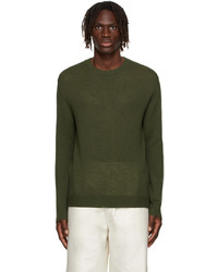 Dark Green Fleece Crew-neck Sweater