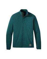 Dark Green Fleece Mock-Neck Sweater