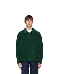 Dark Green Fleece Polo Neck Sweater