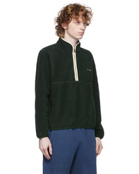 Sporty & Rich Green Serif Logo Half Zip Sweater