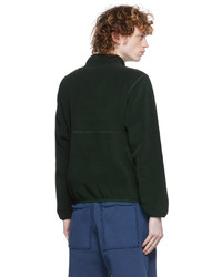 Sporty & Rich Green Serif Logo Half Zip Sweater