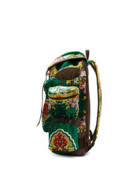 Gucci Green Oversized Tapestry Backpack