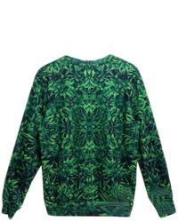 Choies Sweatershirt With Green Leaf Print