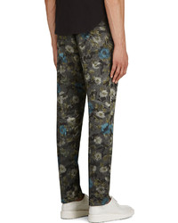 Valentino Grey Floral Camo Print Trousers