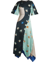 Roksanda Amaya Floral Print Hammered Satin Dress