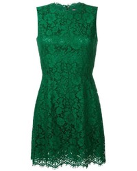 Dark Green Floral Lace Dress