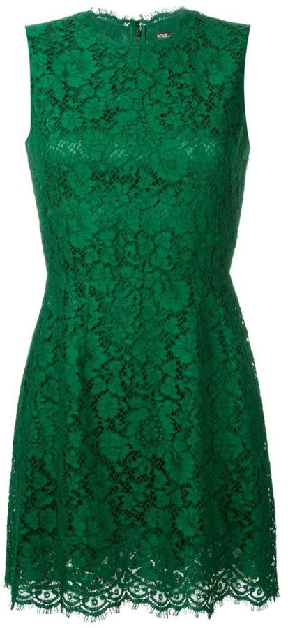 Dolce & Gabbana Floral Lace Mini Dress, $888