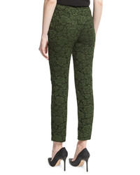 Valentino Floral Lace Cropped Pants Hunter
