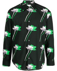 Paul Smith Floral Print Point Collar Shirt