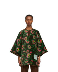 Gucci Green Ken Scott Edition Velvet Floral Shirt