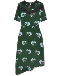 Maje Asymmetric Med Floral Print Dress