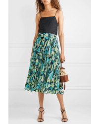 Jason Wu Collection Med Pleated Printed Chiffon Midi Skirt