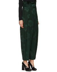 Stella McCartney Green Floral Jacquard Gathered Trousers