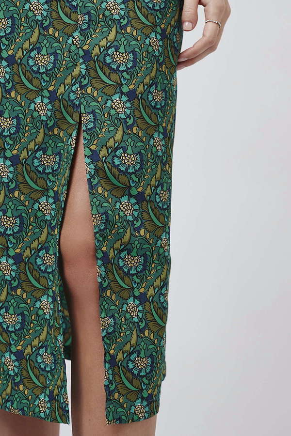 Floral Split Front Midi Skirt, $68 | Topshop | Lookastic