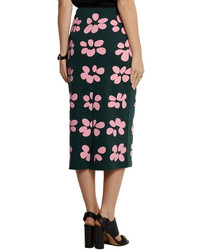 Issa Teressa Floral Print Wool Blend Midi Skirt