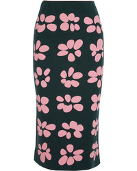 Issa Teressa Floral Print Wool Blend Midi Skirt