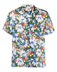 YMC Cotton Silk Blend Floral Print Shirt