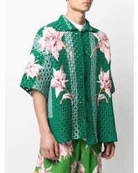 Valentino Floral Embroidered Crochet Shirt