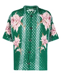 Valentino Floral Embroidered Crochet Shirt