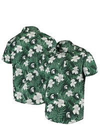 FOCO Green Michigan State Spartans Floral Button Up Shirt