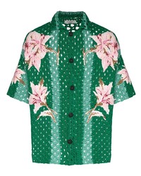 Valentino Val Knitted Floral Crochet Ss Polo Mlti