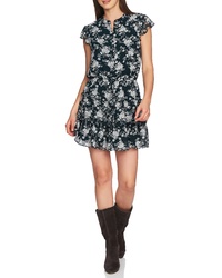 1 STATE Forest Tiered Ruffle Minidress