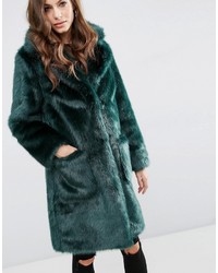 Asos Coat In Plush Faux Fur