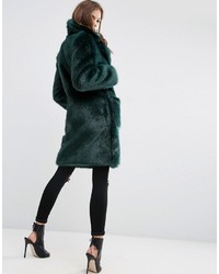 Asos Coat In Plush Faux Fur