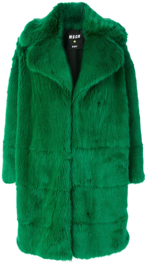MSGM Fur Coat, $1,185 | farfetch.com | Lookastic