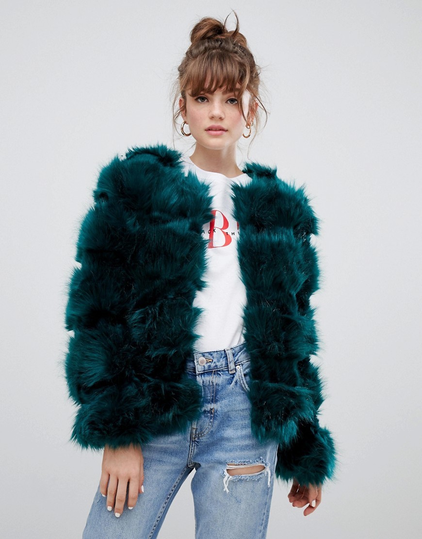 New Look Fluffy Faux Fur Coat, $70 | Asos | Lookastic
