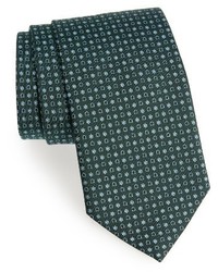 Dark Green Geometric Silk Tie