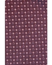 Salvatore Ferragamo Geometric Gancini Floral Print Silk Tie