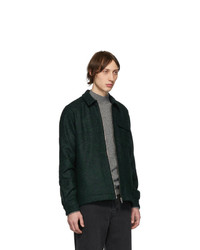 Schnaydermans Black And Green Boucle Zipshirt Jacket