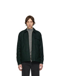 Schnaydermans Black And Green Boucle Zipshirt Jacket