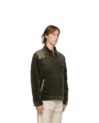 Golden Goose Green Corduroy And Suede Anselmo Jacket