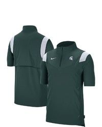 Nike Green Michigan State Spartans 2021 Coaches Short Sleeve Quarter Zip Jacket At Nordstrom