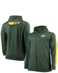 FANATICS Branded Green Green Bay Packers Big Tall Full Zip Hoodie