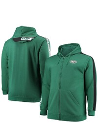 FANATICS Branded Green New York Jets Big Tall Full Zip Hoodie