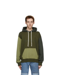 JW Anderson Green And Khaki Colorblock Hoodie