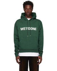 We11done Green Fitted Basic Hoodie