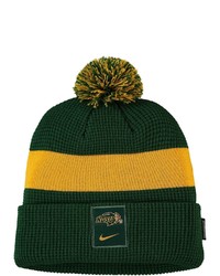 Nike Green Ndsu Bison Logo Sideline Cuffed Knit Hat With Pom At Nordstrom