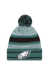 New Era Midnight Green Philadelphia Eagles Team Logo Cuffed Knit Hat With Pom At Nordstrom