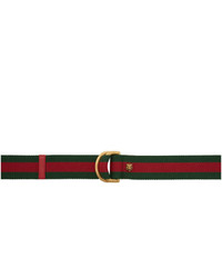 Gucci Red And Green Web D Ring Belt